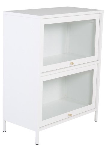 VENTURE DESIGN Bakal Lavt skap, m. 2 drer og 1 hylle - hvit stl