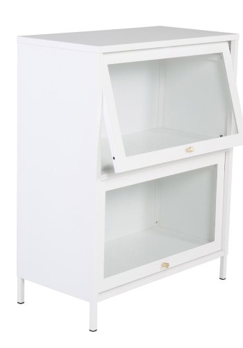 VENTURE DESIGN Bakal Lavt skap, m. 2 drer og 1 hylle - hvit stl