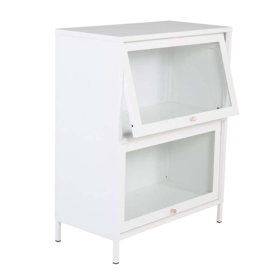 VENTURE DESIGN Bakal Lavt skap, m. 2 drer og 1 hylle - hvit stl