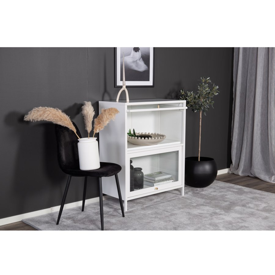 VENTURE DESIGN Bakal Lavt skap, m. 2 drer og 1 hylle - hvit stl