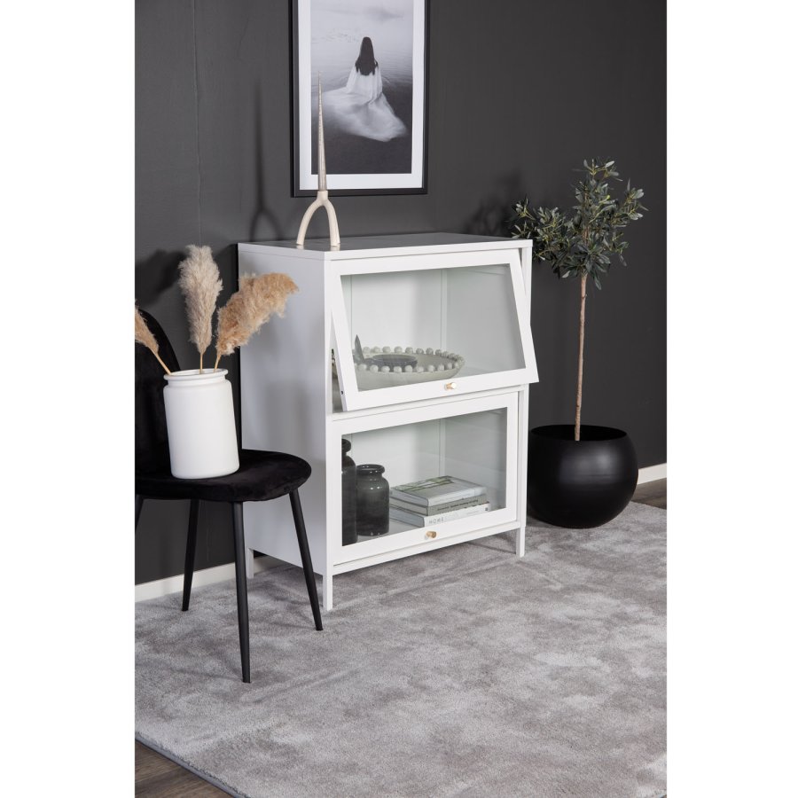 VENTURE DESIGN Bakal Lavt skap, m. 2 drer og 1 hylle - hvit stl