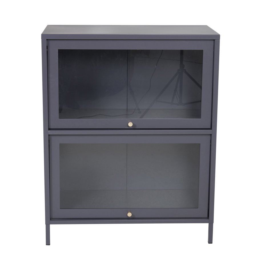 VENTURE DESIGN Bakal Lavt skap, m. 2 drer og 1 hylle - lysegr stl