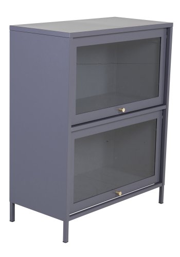 VENTURE DESIGN Bakal Lavt skap, m. 2 drer og 1 hylle - lysegr stl