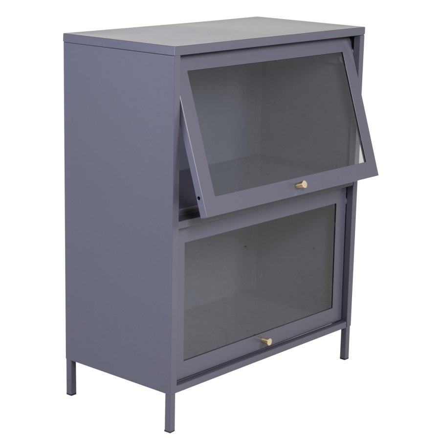 VENTURE DESIGN Bakal Lavt skap, m. 2 drer og 1 hylle - lysegr stl