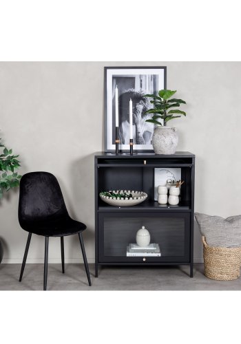 VENTURE DESIGN Bakal Lavt skap, m. 2 drer og 1 hylle - sort stl