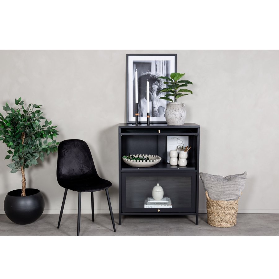 VENTURE DESIGN Bakal Lavt skap, m. 2 drer og 1 hylle - sort stl