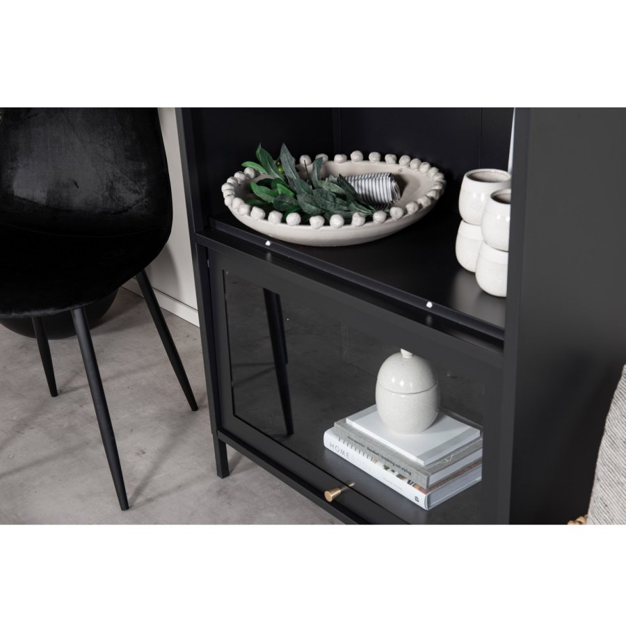 VENTURE DESIGN Bakal Lavt skap, m. 2 drer og 1 hylle - sort stl