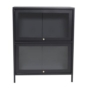 VENTURE DESIGN Bakal Low skp, med 2 luckor och 1 hyllplan - svart stl