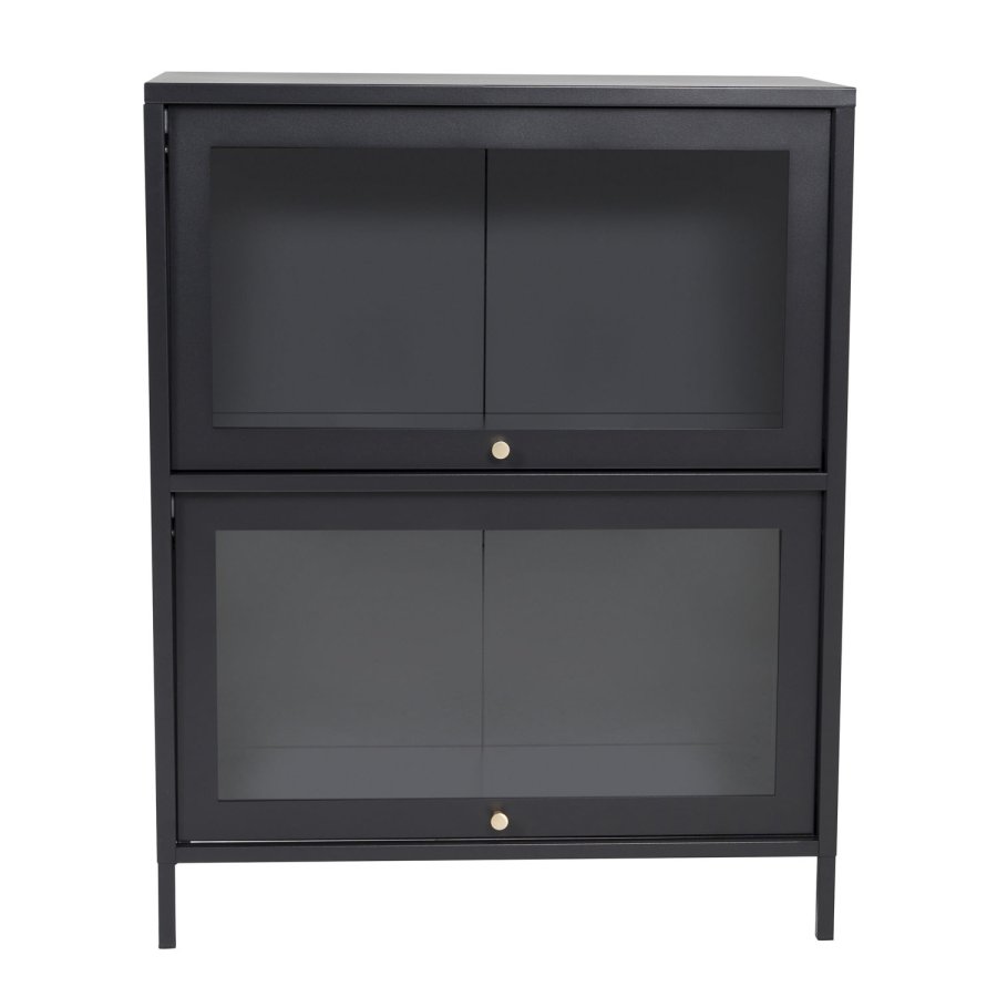 VENTURE DESIGN Bakal Lavt skap, m. 2 drer og 1 hylle - sort stl