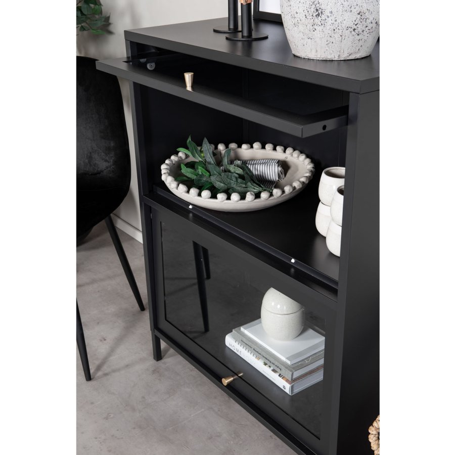 VENTURE DESIGN Bakal Lavt skap, m. 2 drer og 1 hylle - sort stl