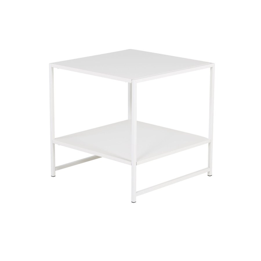 VENTURE DESIGN Sidebord i stl, m. hylle - hvit stl (50,8x50,8)