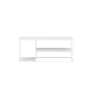 VENTURE DESIGN Soffbord i stl, med hylla - vitt stl (120x50)