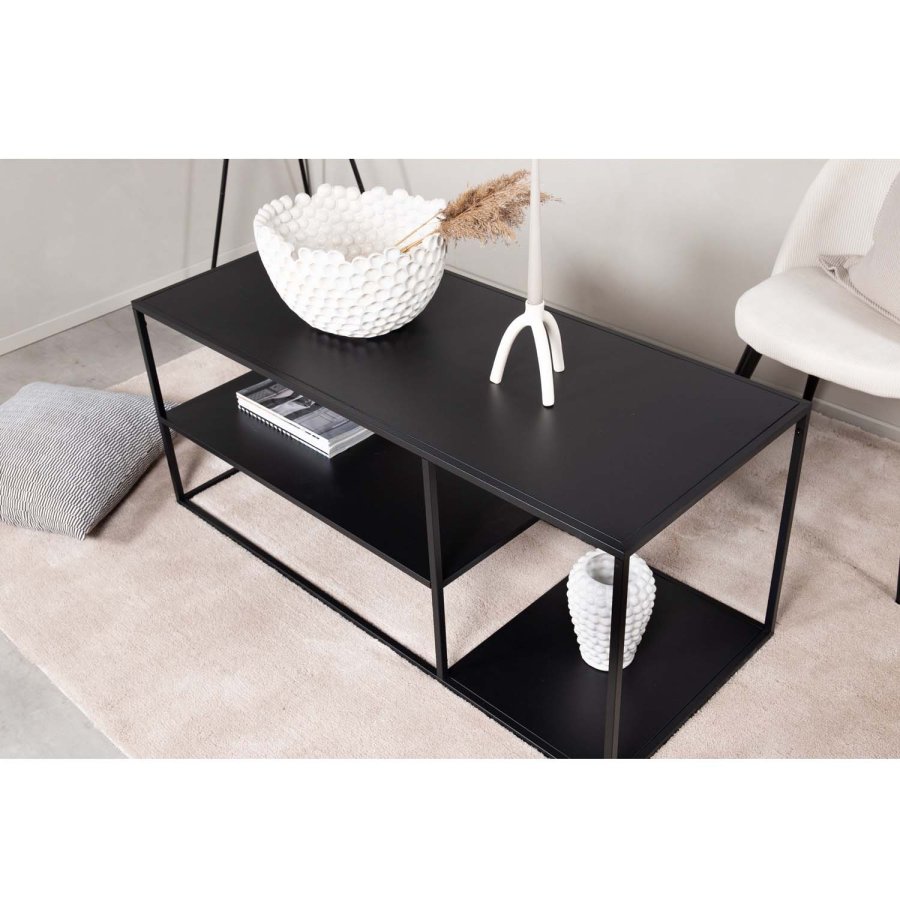 VENTURE DESIGN Bakal salongbord, m. 1 hylle - sort stl