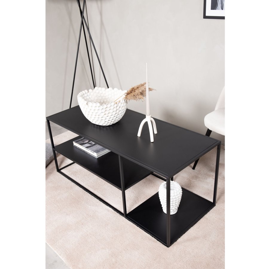 VENTURE DESIGN Bakal salongbord, m. 1 hylle - sort stl