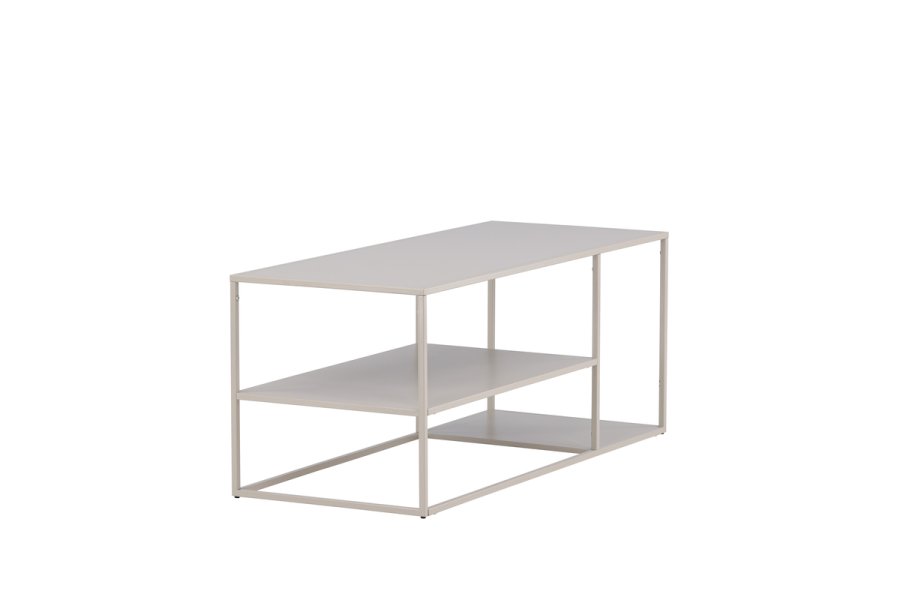 VENTURE DESIGN Steel sofabord, m. hylle - beige stl (120x50)