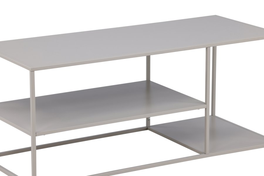VENTURE DESIGN Steel sofabord, m. hylle - beige stl (120x50)