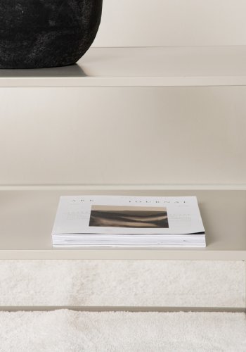 VENTURE DESIGN Steel sofabord, m. hylle - beige stl (120x50)