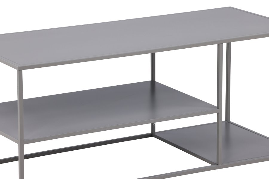 VENTURE DESIGN Steel salongbord, m. hylle - lys gr stl (120x50)