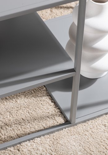 VENTURE DESIGN Steel salongbord, m. hylle - lys gr stl (120x50)