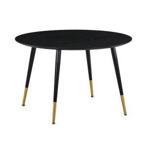 VENTURE DESIGN Dipp Matbord - Svart MDF och Mässing / Svart Metall ( 115 cm)