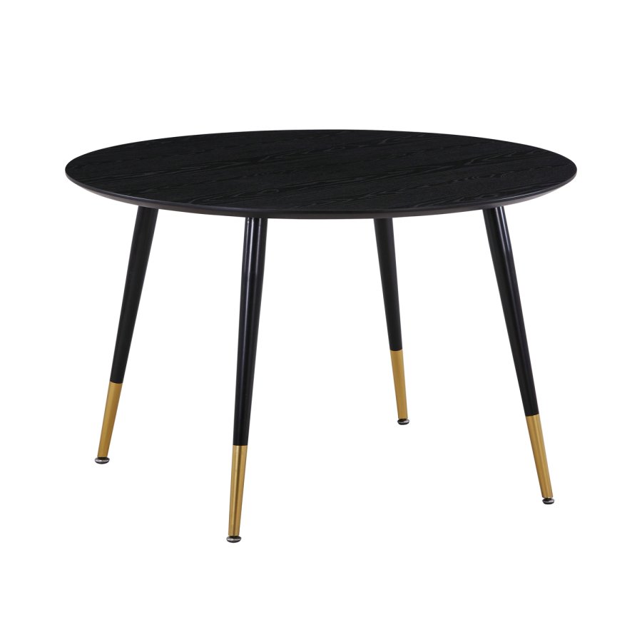 VENTURE DESIGN Dipp Esstisch – schwarzes MDF und Messing/schwarzes Metall (115)