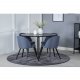 VENTURE DESIGN Spisestol i flyel - bl polyester og sort metall