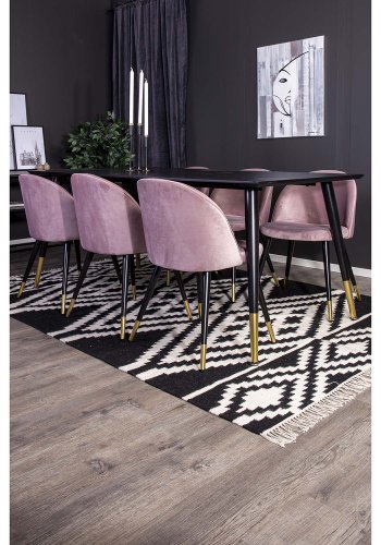 VENTURE DESIGN Indari teppe - hvit og svart ull og bomull (170x240) 