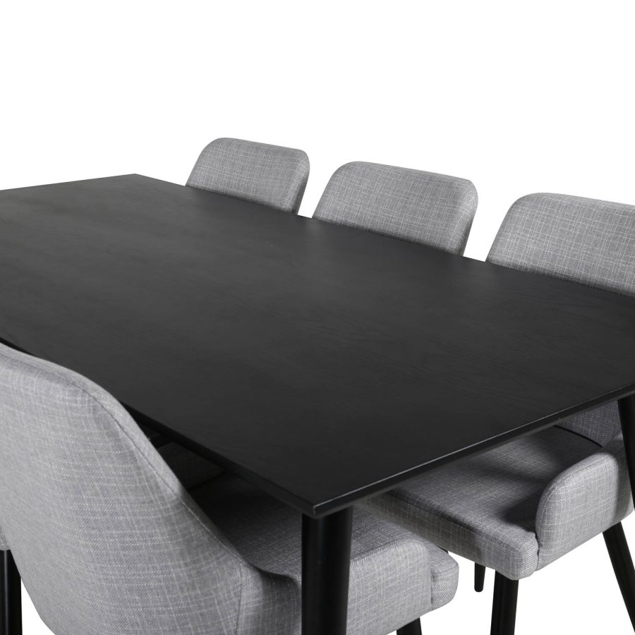 VENTURE DESIGN Dipp spisebord - svart MDF og svart metall (180x90)