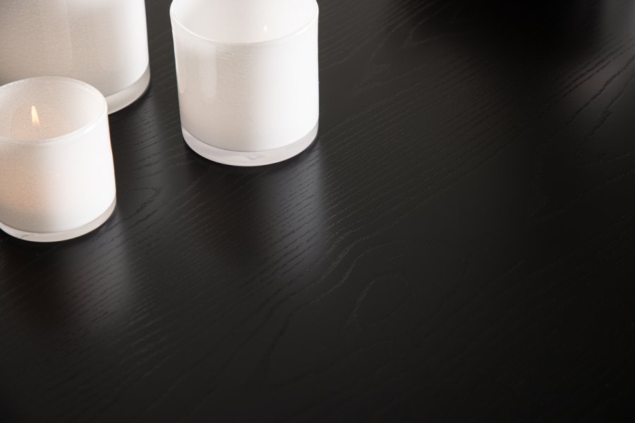 VENTURE DESIGN Dipp spisebord - svart MDF og svart metall (180x90)