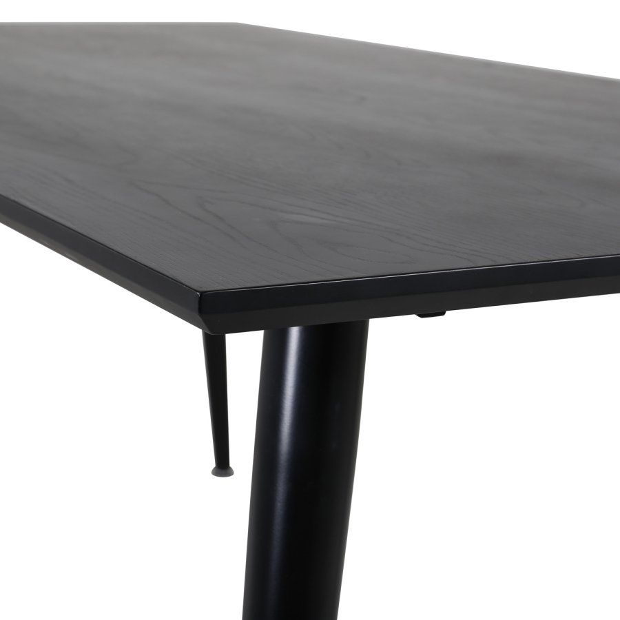 VENTURE DESIGN Dipp spisebord - svart MDF og svart metall (180x90)