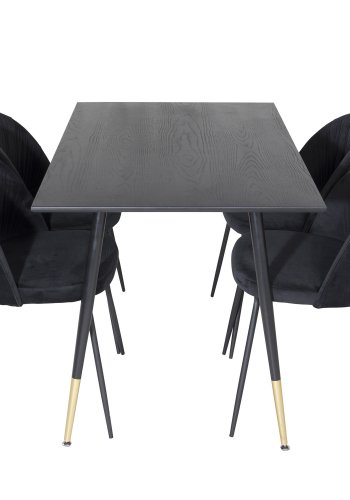 VENTURE DESIGN Dipp spisebord - svart MDF og svart metall (120x85)