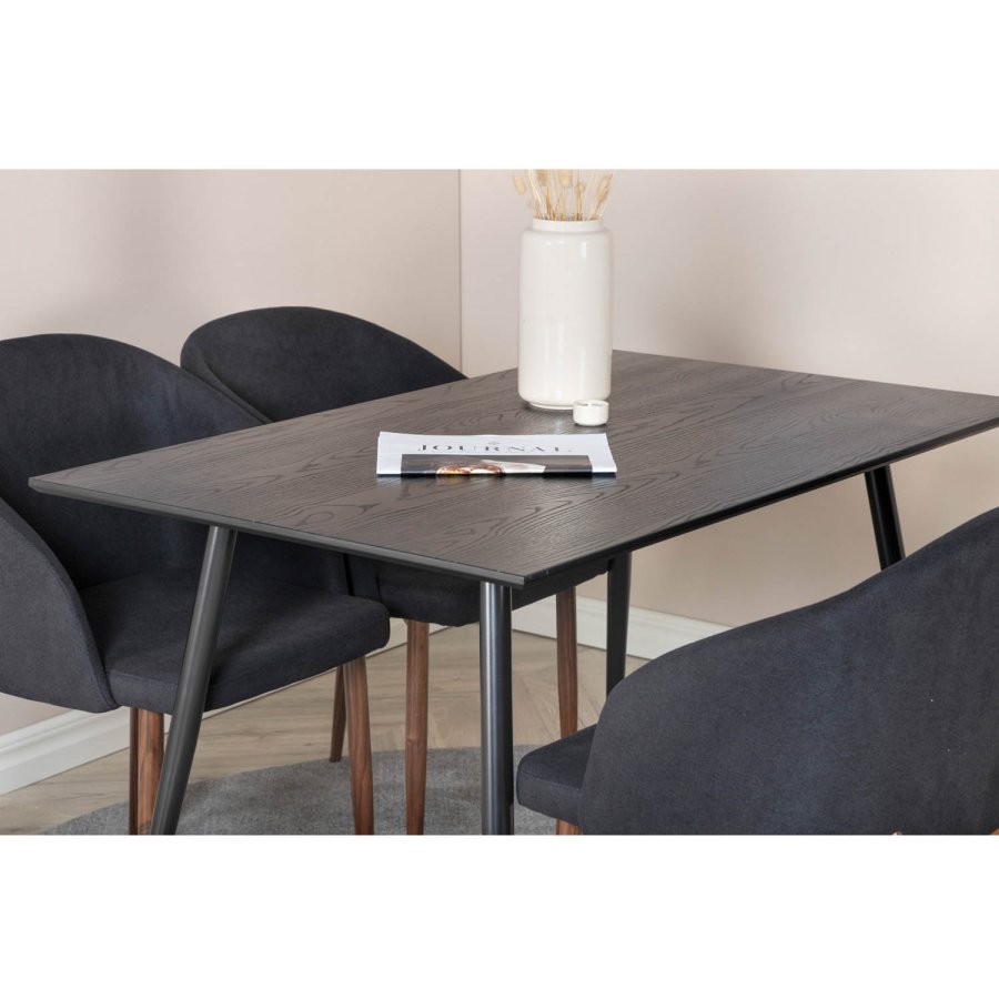 VENTURE DESIGN Dipp spisebord - svart MDF og svart metall (120x85)