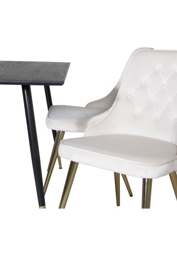 VENTURE DESIGN Dipp spisebord - svart MDF og svart metall (120x85)