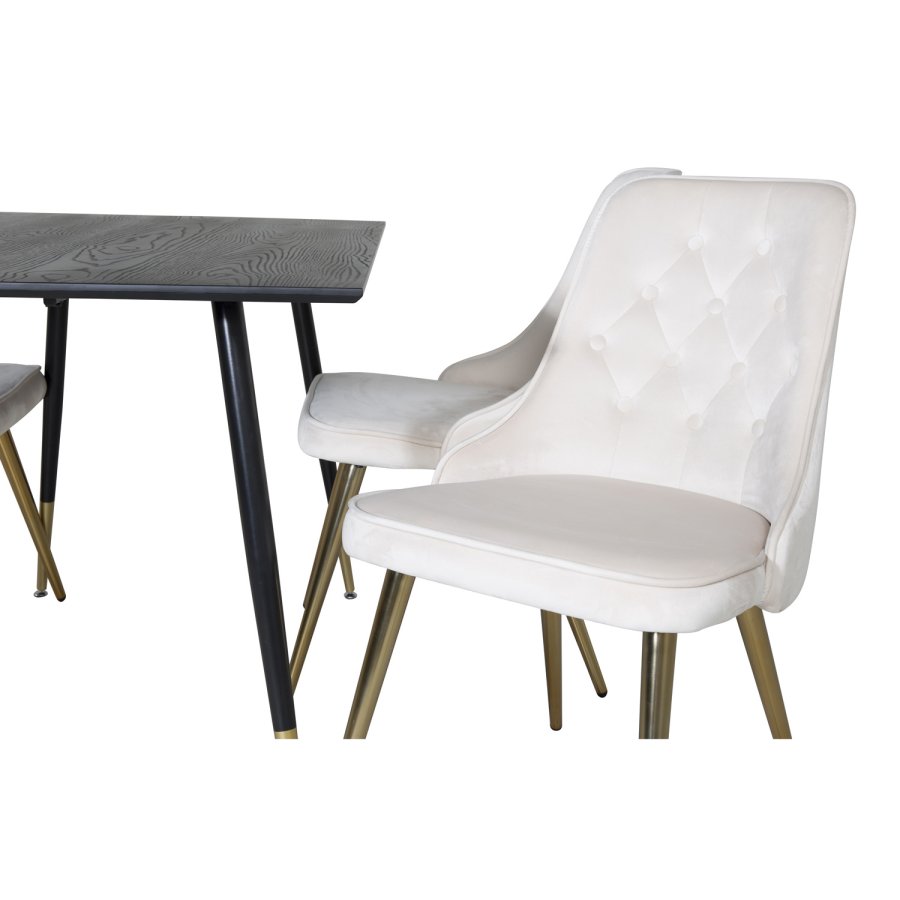 VENTURE DESIGN Dipp spisebord - svart MDF og svart metall (120x85)