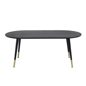 VENTURE DESIGN Dipp Soffbord, Oval - Svart MDF och Metall (120 x 60 cm)