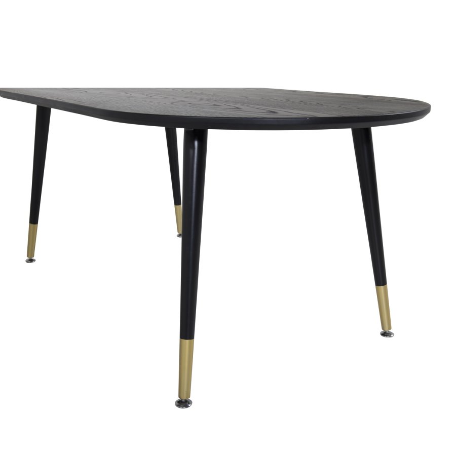 VENTURE DESIGN Dipp Couchtisch, oval – schwarzes MDF und Metall (120x60)