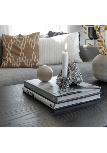 VENTURE DESIGN Dipp Couchtisch, oval – schwarzes MDF und Metall (120x60)