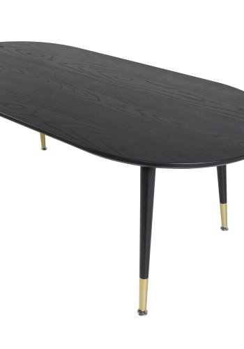 VENTURE DESIGN Dipp Couchtisch, oval – schwarzes MDF und Metall (120x60)