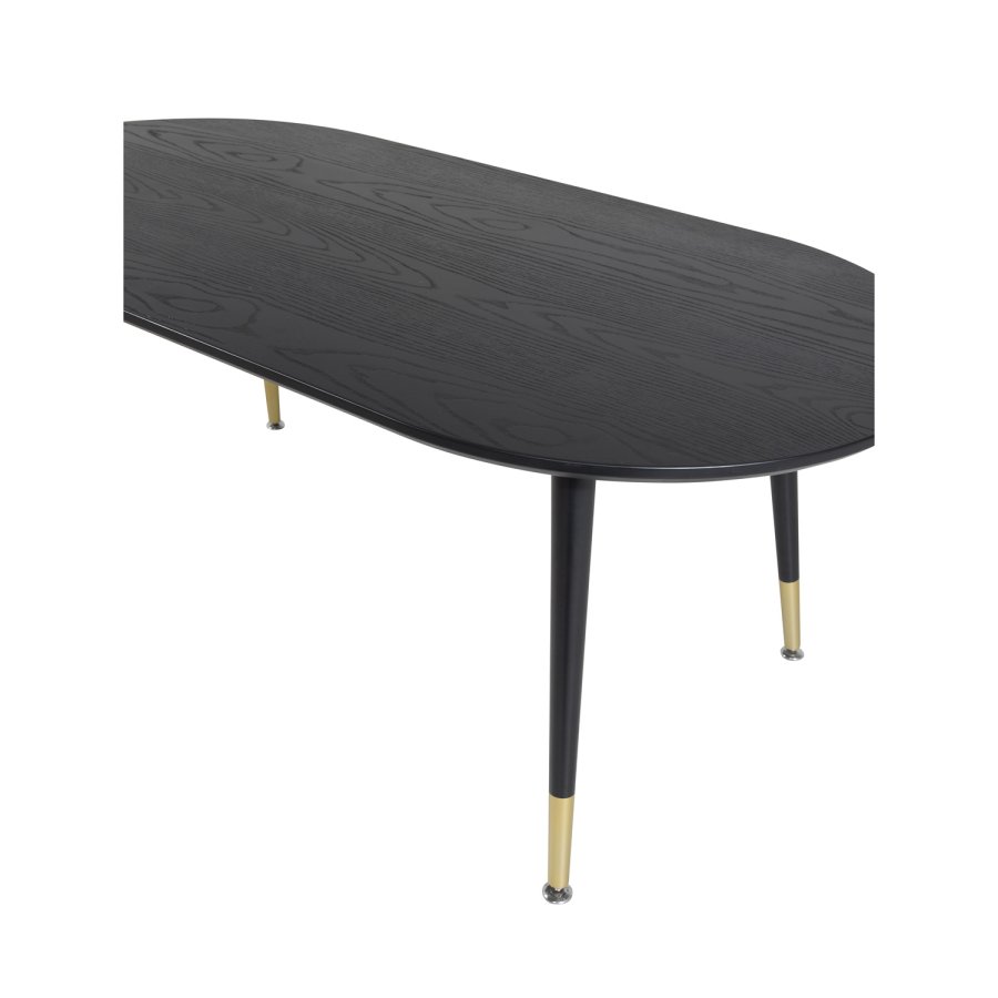 VENTURE DESIGN Dipp Couchtisch, oval – schwarzes MDF und Metall (120x60)