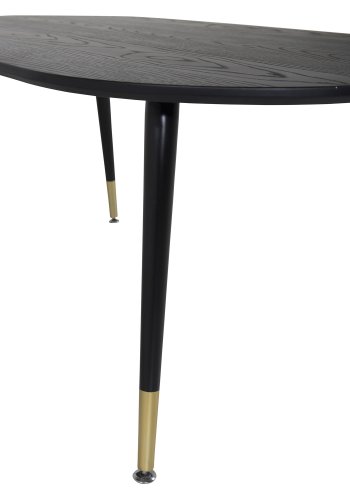 VENTURE DESIGN Dipp Couchtisch, oval – schwarzes MDF und Metall (120x60)