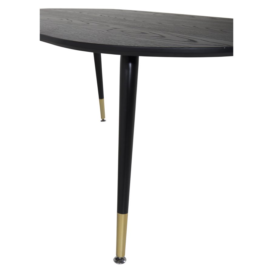 VENTURE DESIGN Dipp Couchtisch, oval – schwarzes MDF und Metall (120x60)