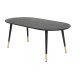 VENTURE DESIGN Dipp Couchtisch, oval – schwarzes MDF und Metall (120x60)