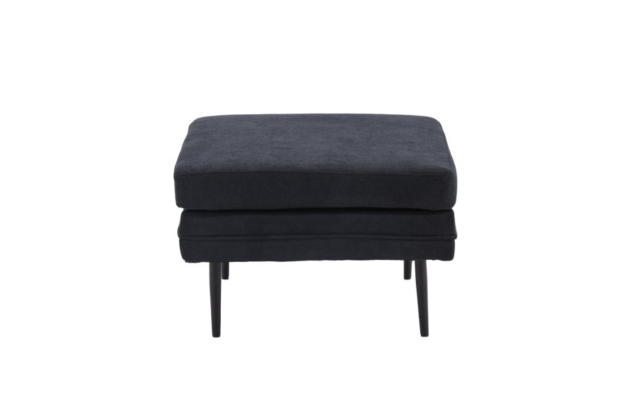VENTURE DESIGN Boom Pouf, rechteckig – schwarzes Polyestergewebe und Stahl (90x70)