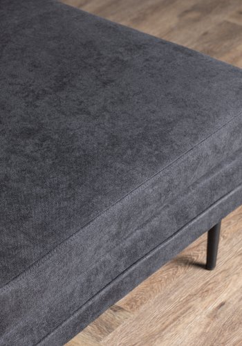 VENTURE DESIGN Boom Pouf, rechteckig – schwarzes Polyestergewebe und Stahl (90x70)