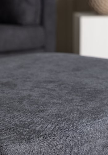 VENTURE DESIGN Boom Pouf, rechteckig – schwarzes Polyestergewebe und Stahl (90x70)