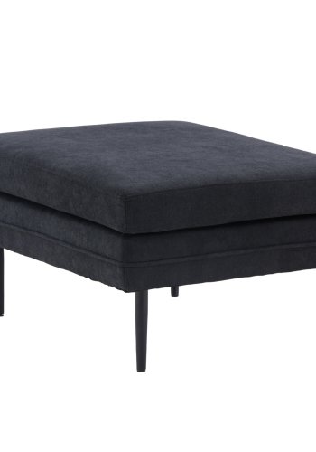 VENTURE DESIGN Boom Pouf, rechteckig – schwarzes Polyestergewebe und Stahl (90x70)