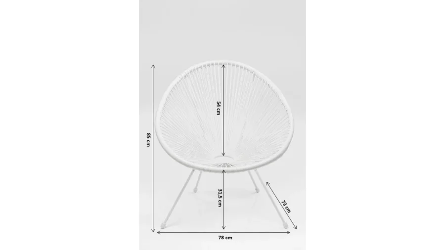 KARE DESIGN Acapulco White lnestol/havestol - hvid polyethylen og stl