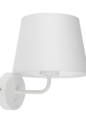 TK Maja vegglampe - hvitt stoff og hvitt metall