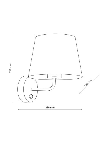 TK Maja vegglampe - hvitt stoff og hvitt metall