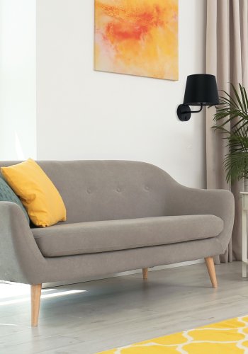 TK Maja vegglampe - sort stoff og sort metall